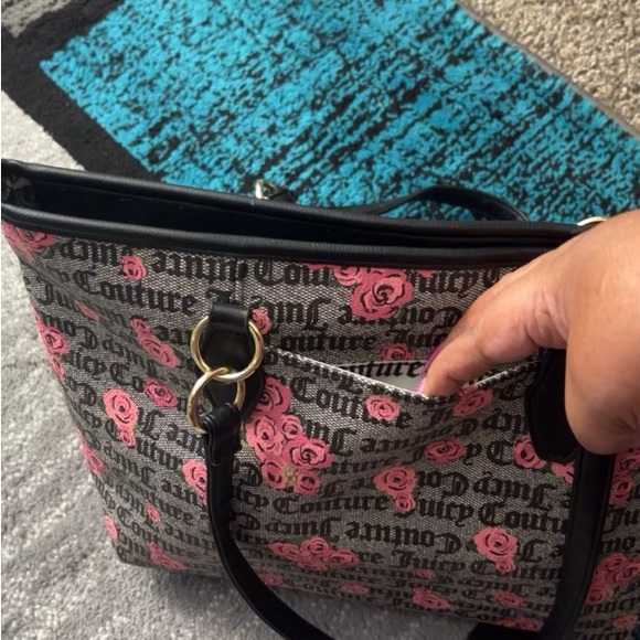 Juicy Couture Black and Pink Tote Bag w/ card case - Picture 4 of 6